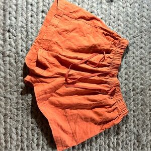 Women's Orange Casual Shorts
